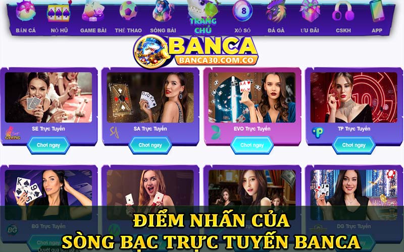 Điểm nhấn của sòng bạc trực tuyến Banca